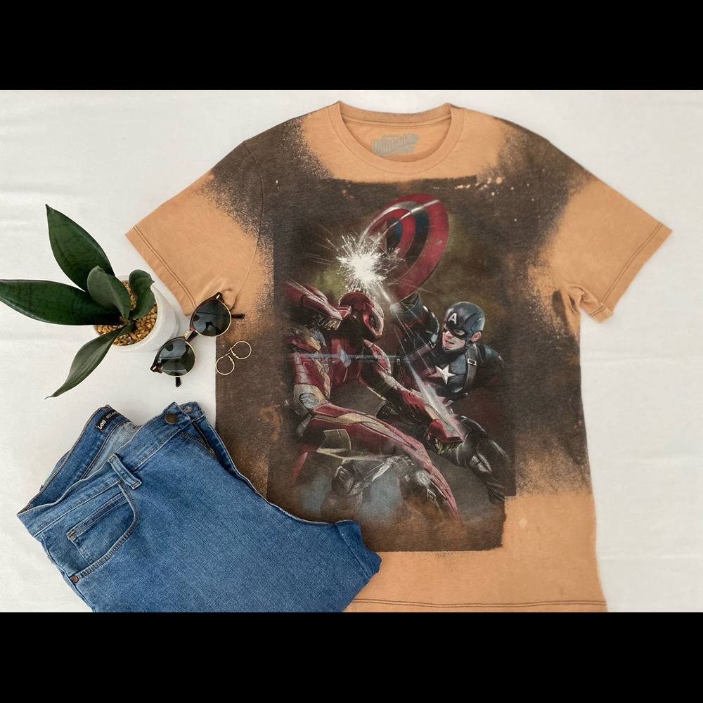 M- Captain America Bleached Tee